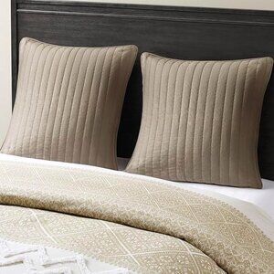 INK+IVY Pillow Sham , 26"x26", Quilted Taupe
